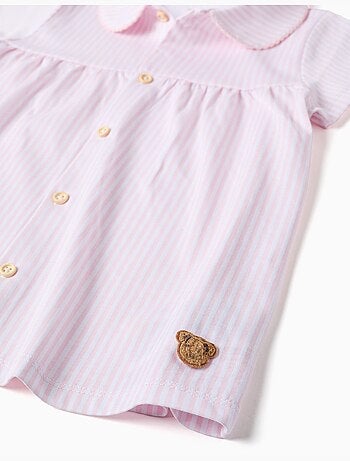 Pijama de manga corta de algodón a rayas