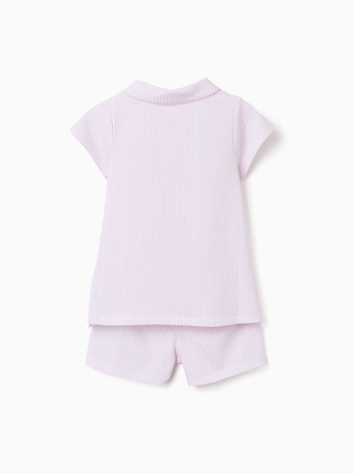 Pijama de manga corta de algodón a rayas - Kiabi