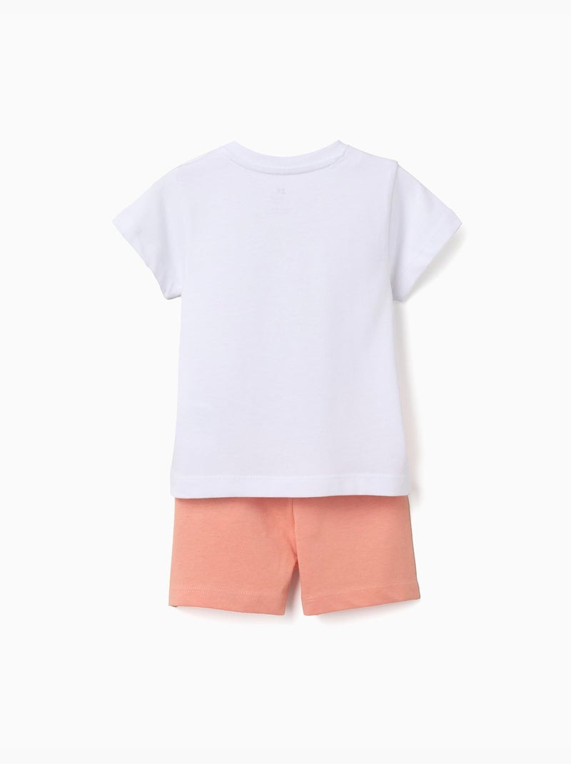 Pijama de manga corta de algodón con estampado de cocodrilo Blanco - Kiabi