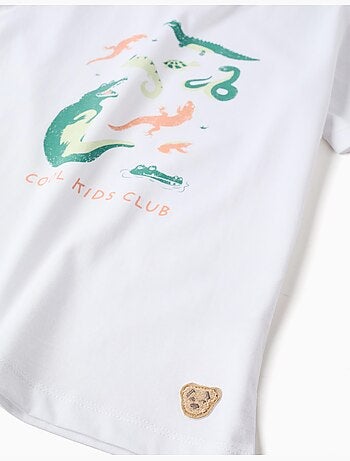Pijama de manga corta de algodón con estampado de cocodrilo