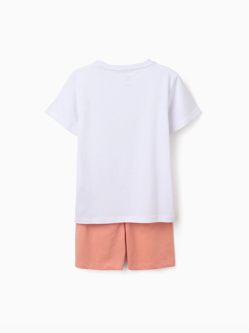 Pijama de manga corta de algodón con estampado de cocodrilo Blanco - Kiabi