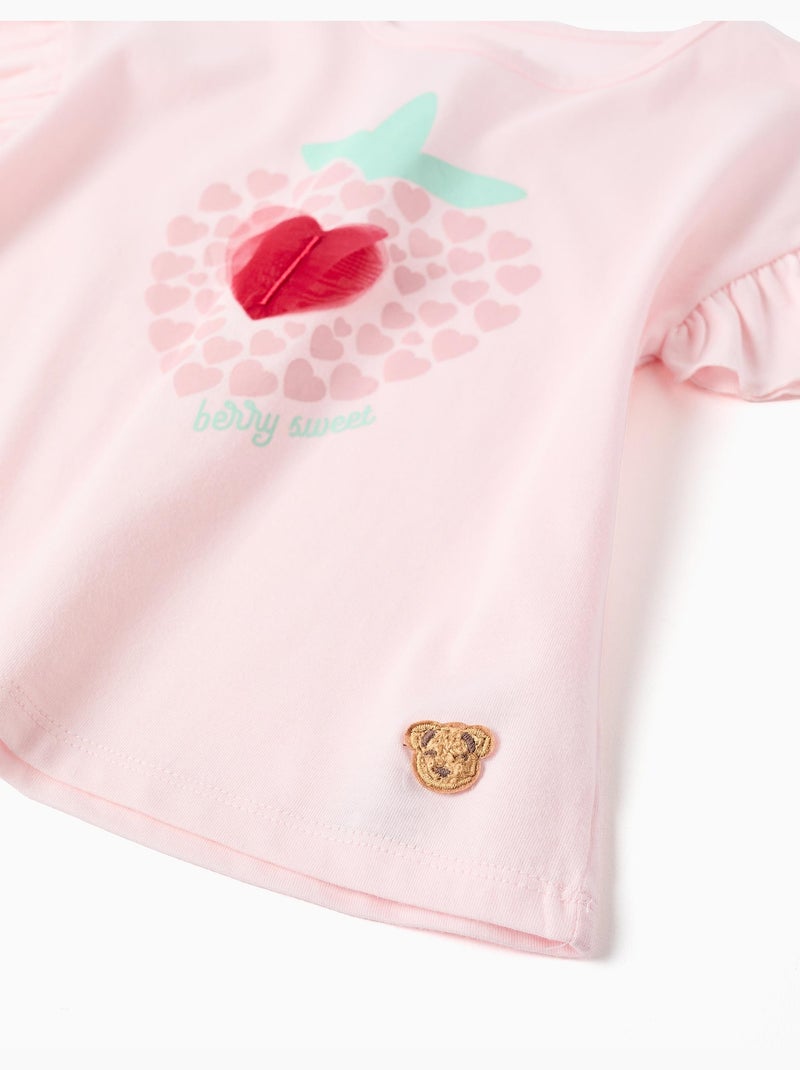 Pijama de manga corta de algodón con estampado de corazones Rosa - Kiabi