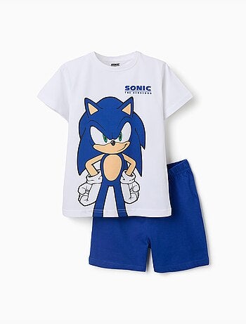 Pijama de manga corta de algodón con estampado de Sonic