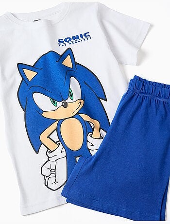 Pijama de manga corta de algodón con estampado de Sonic