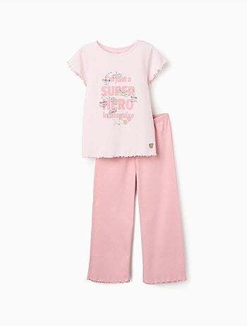 Pijama de manga corta de algodón con estampado Superhero