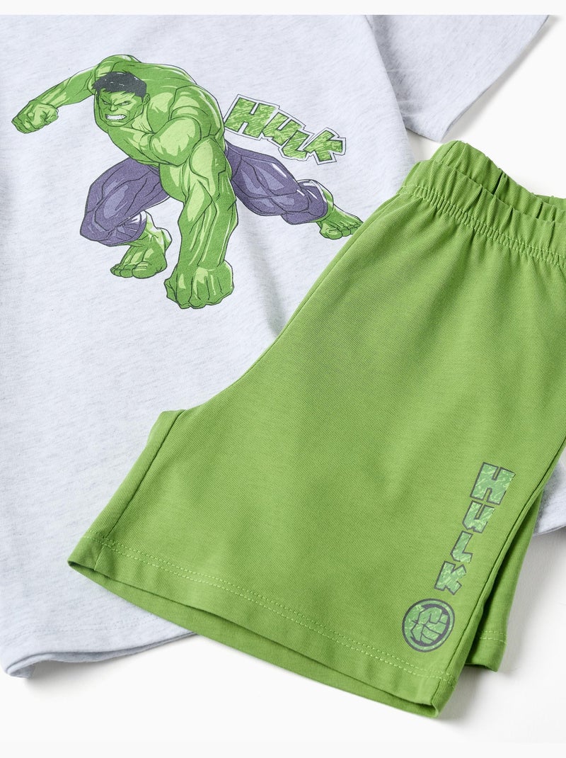 Pijama de manga corta de algodón con estampados de Hulk Gris claro - Kiabi