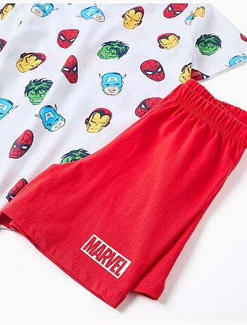 Pijama de manga corta de algodón con estampados de Marvel