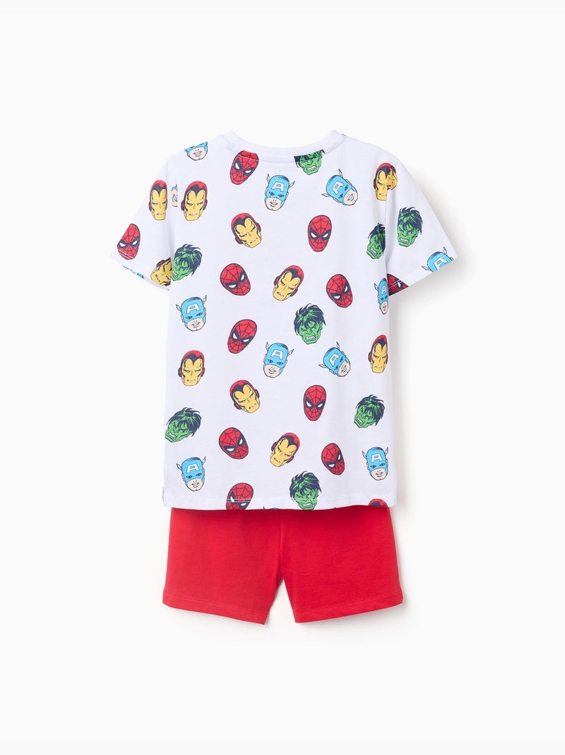 Pijama de manga corta de algodón con estampados de Marvel Blanco - Kiabi
