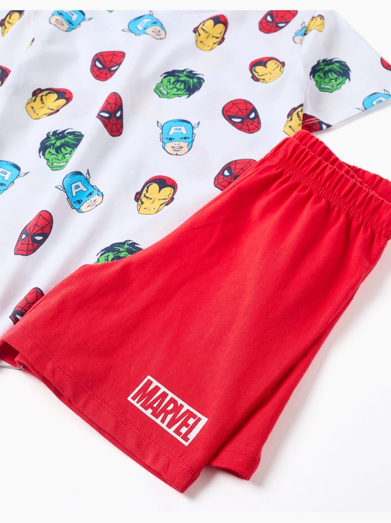 Pijama de manga corta de algodón con estampados de Marvel Blanco - Kiabi