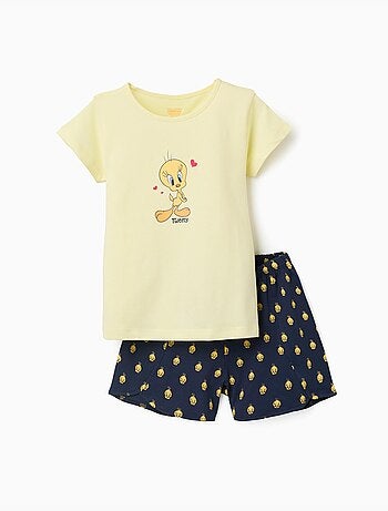 Pijama de manga corta de algodón con estampados de Piolín