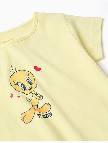 Pijama de manga corta de algodón con estampados de Piolín