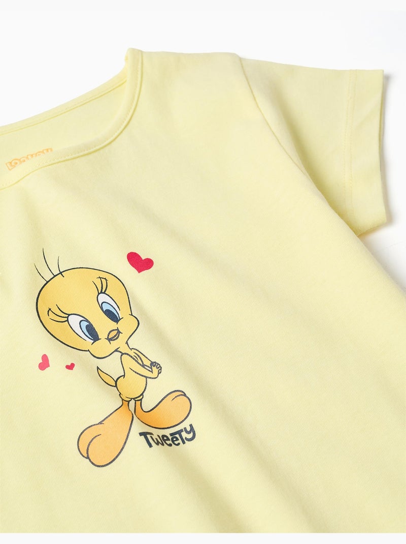 Pijama de manga corta de algodón con estampados de Piolín Amarillo claro - Kiabi