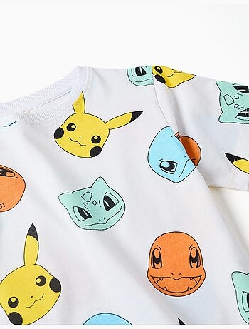 Pijama de manga corta de algodón con estampados de Pokémon