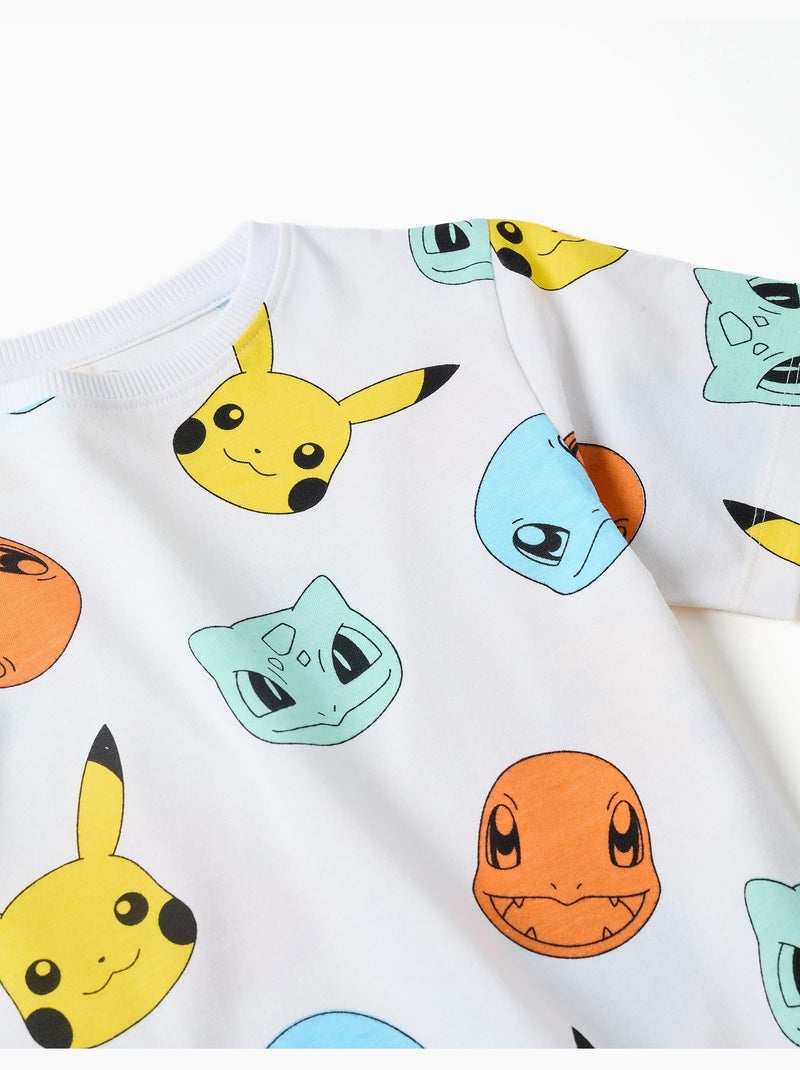Pijama de manga corta de algodón con estampados de Pokémon Blanco - Kiabi