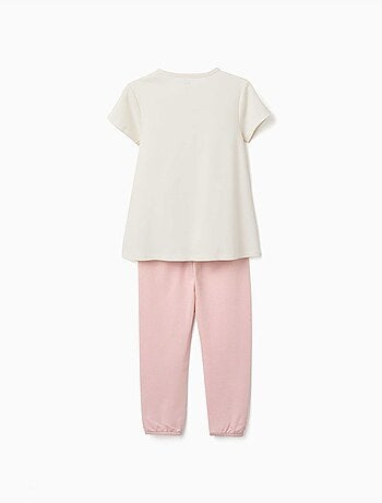 Pijama de manga corta de algodón con máscara acolchada