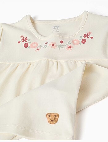 Pijama de manga corta de algodón con máscara acolchada