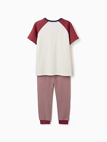 Pijama de manga corta de algodón con máscara acolchada