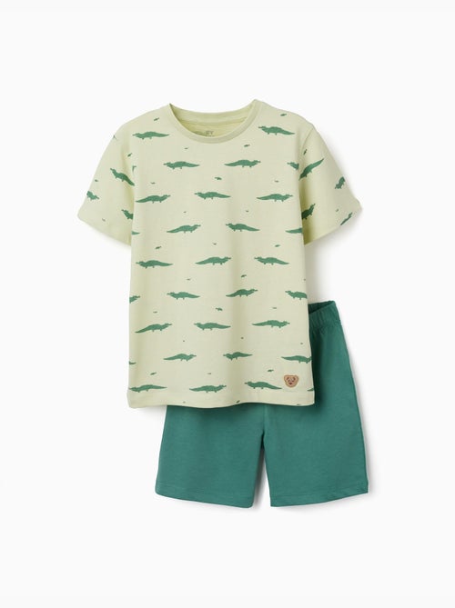 Pijama de manga corta de algodón con motivo de cocodrilos - Kiabi