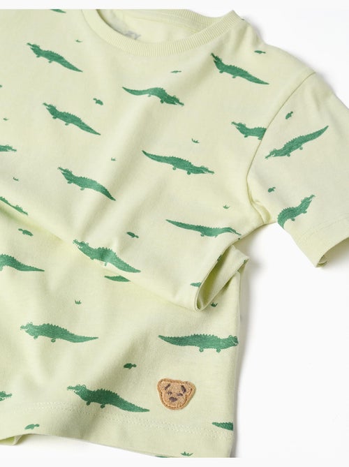 Pijama de manga corta de algodón con motivo de cocodrilos - Kiabi