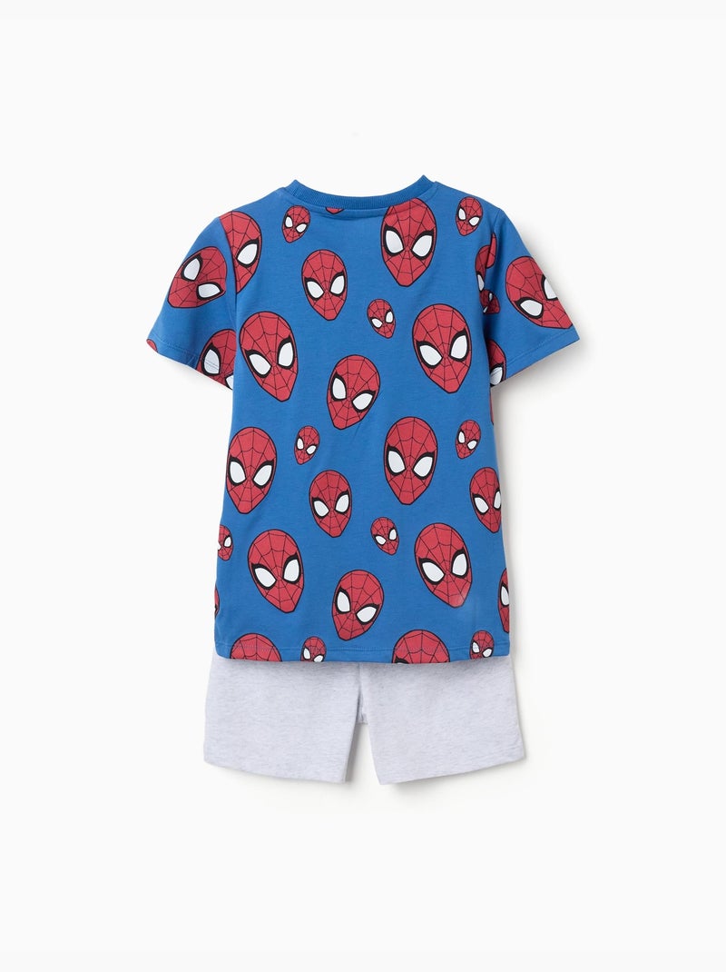 Pijama de manga corta de algodón con motivo de Spider-Man Azul Azul - Kiabi