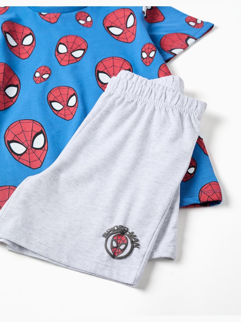 Pijama de manga corta de algodón con motivo de Spider-Man Azul Azul - Kiabi