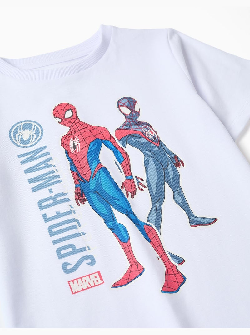 Pijama de manga corta que brilla en la oscuridad Spider-Man Blanco - Kiabi