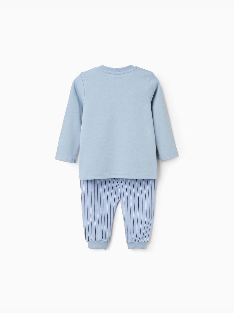 Pijama de manga larga a rayas Azul claro - Kiabi