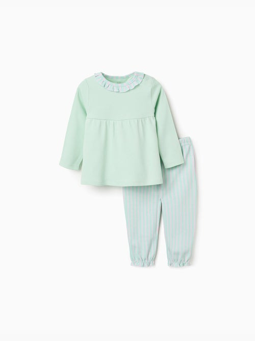 Pijama de manga larga a rayas - Kiabi