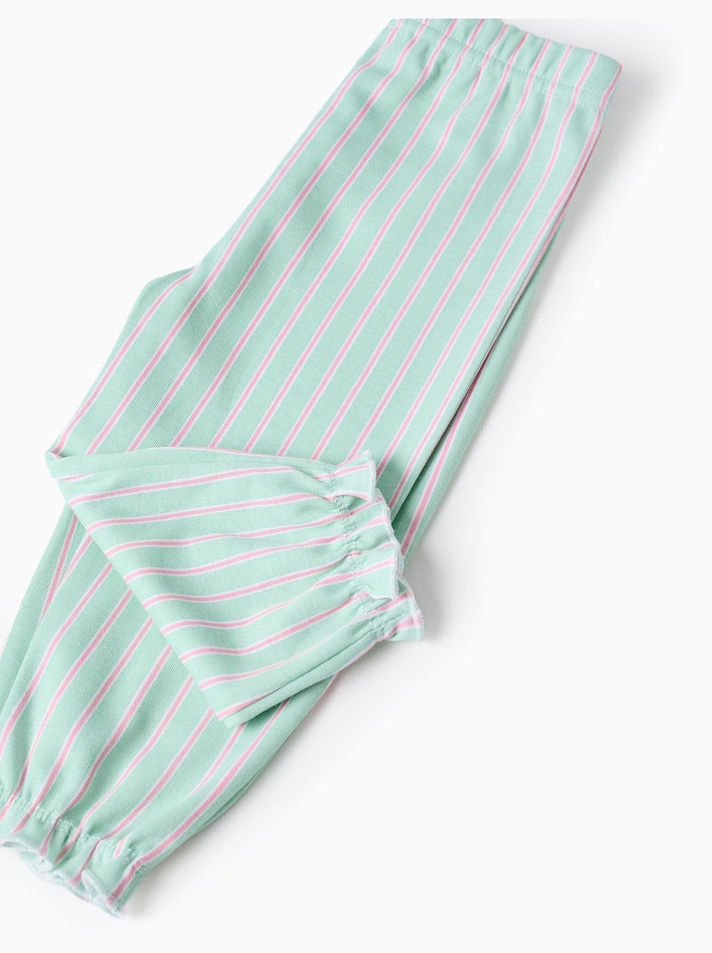 Pijama de manga larga a rayas Verde claro - Kiabi