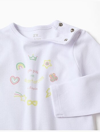 Pijama de manga larga + babero de algodón