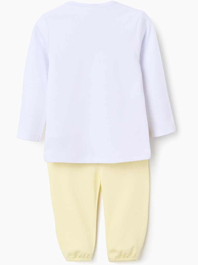 Pijama de manga larga + babero de algodón Blanco - Kiabi