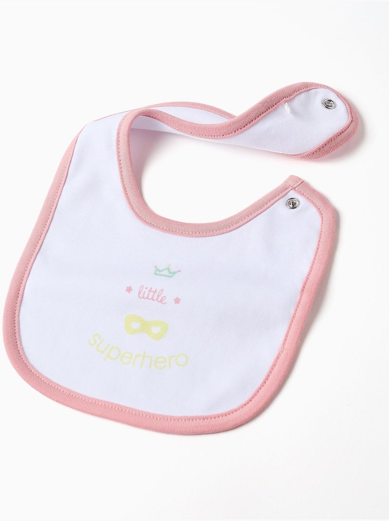 Pijama de manga larga + babero de algodón Blanco - Kiabi