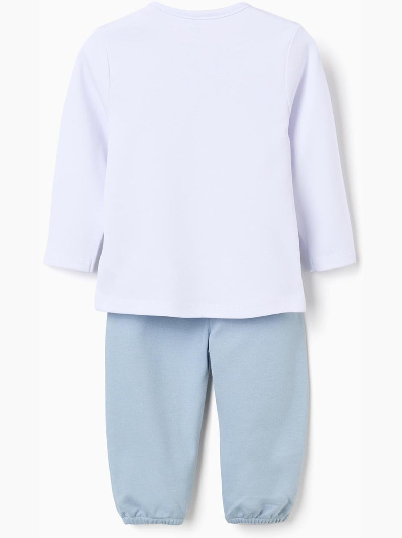 Pijama de manga larga + babero de algodón Blanco - Kiabi