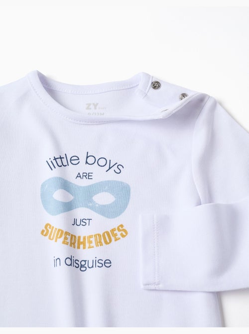 Pijama de manga larga + babero de algodón - Kiabi