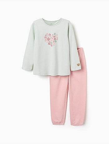Pijama de manga larga con estampado de flores