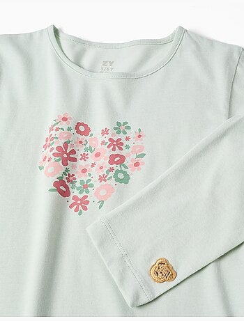 Pijama de manga larga con estampado de flores