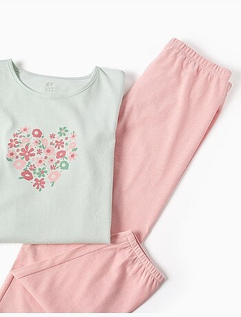 Pijama de manga larga con estampado de flores