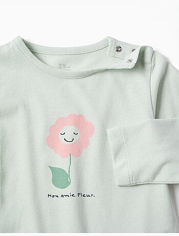 Pijama de manga larga con estampado de flores