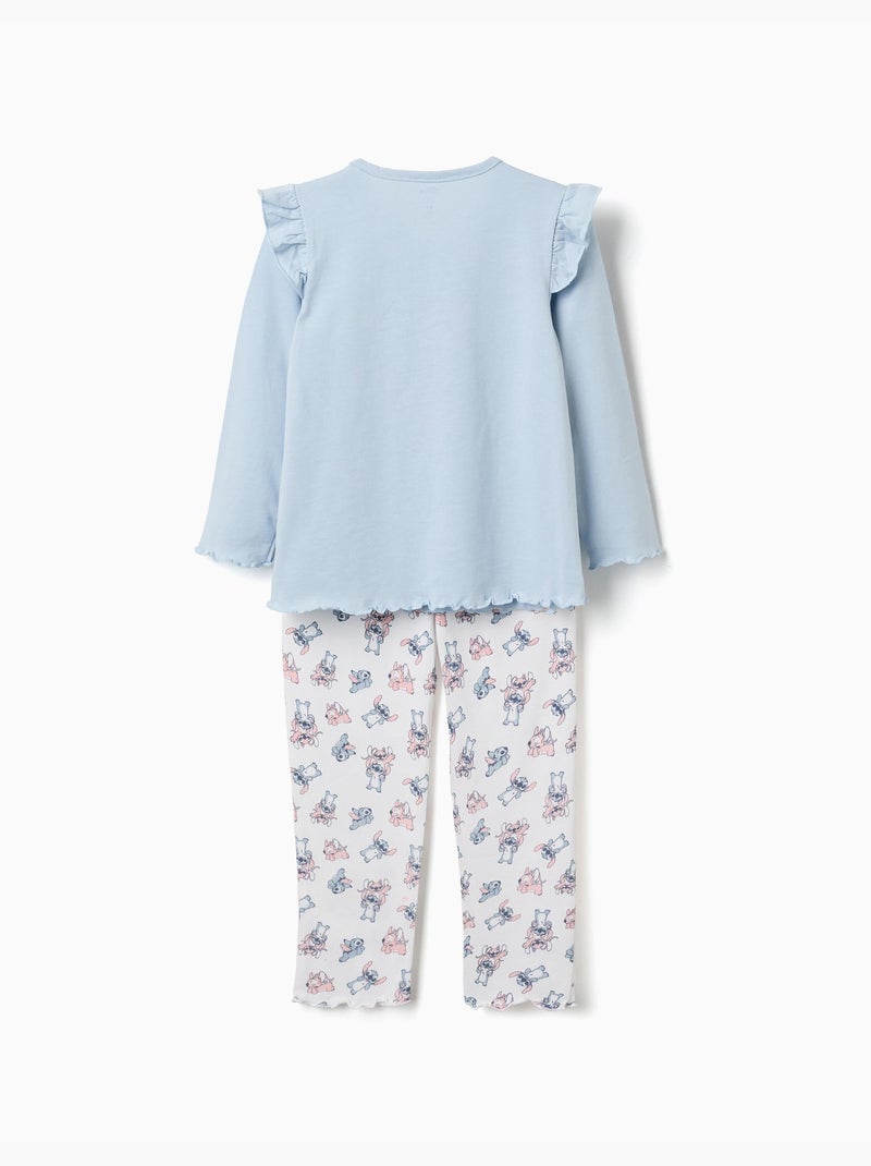 Pijama de manga larga con estampado de Stitch y Angel Azul claro - Kiabi