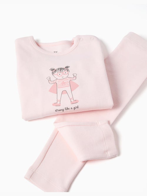Pijama de manga larga con estampado - Kiabi