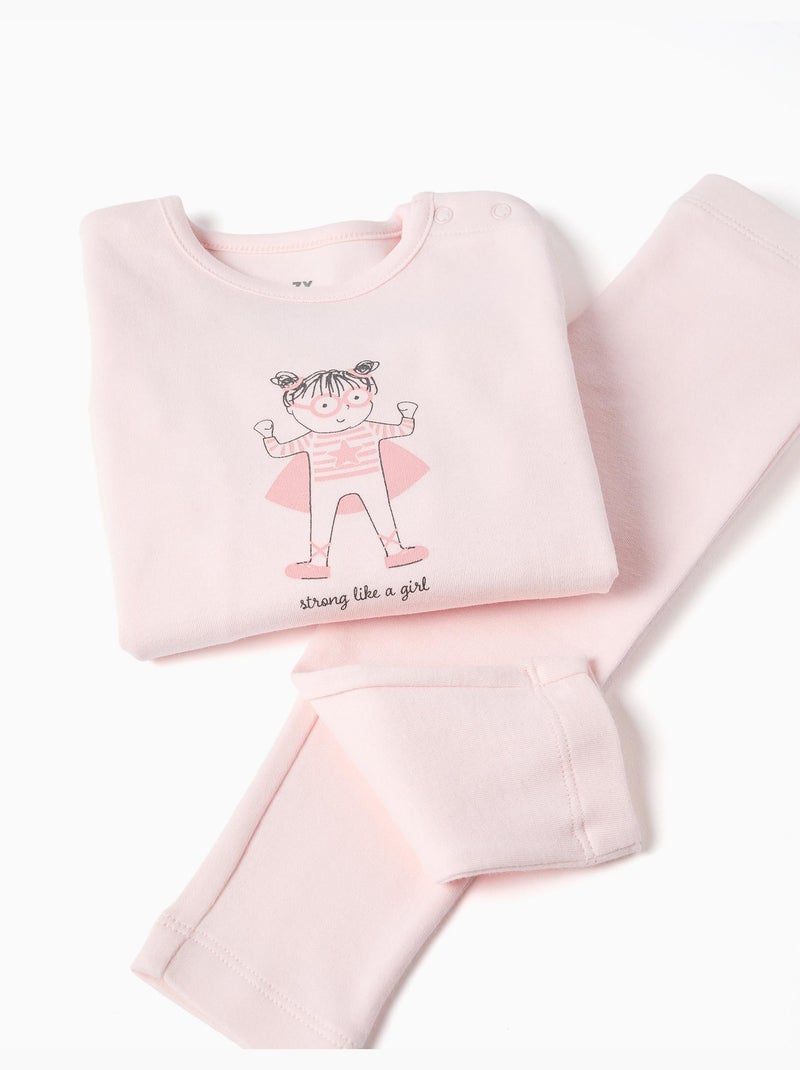 Pijama de manga larga con estampado Rosa claro - Kiabi