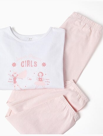 Pijama de manga larga con estampado Super Power Girls
