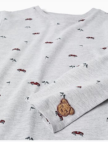 Pijama de manga larga con motivo de coche de carreras