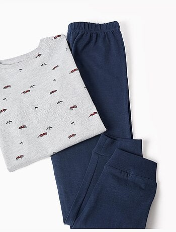 Pijama de manga larga con motivo de coche de carreras