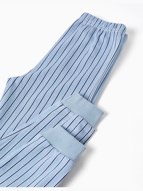 Pijama de manga larga de algodón a rayas - Kiabi