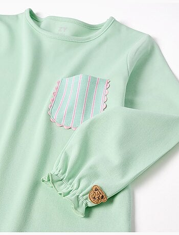 Pijama de manga larga de algodón a rayas