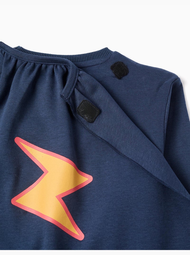 Pijama de manga larga de algodón con capa desmontable Azul oscuro - Kiabi