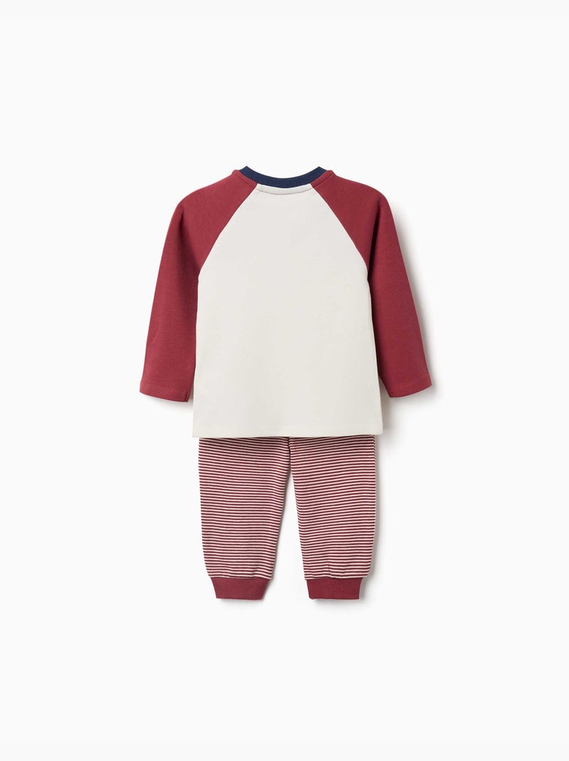 Pijama de manga larga de algodón con coches de carreras Rojo oscuro - Kiabi