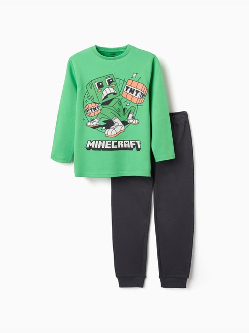Pijama de manga larga de algodón con estampado de Minecraft - Kiabi Pijama de manga larga de algodón con estampado de Minecraft - Kiabi