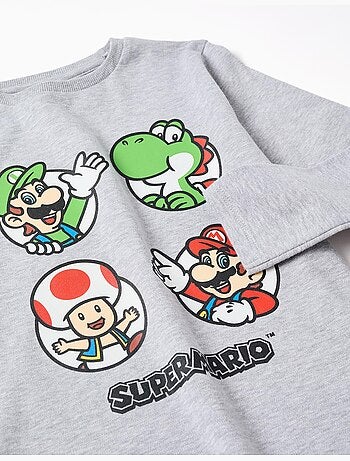 Pijama de manga larga de algodón con estampado de Super Mario
